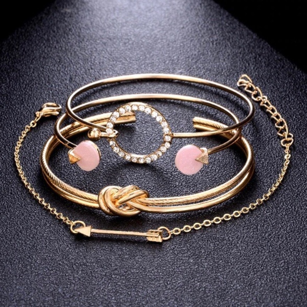 NEW!๐๐BUNDLE!!!๐4๐GOLDEN BRACELETS!๐๐๐PINK! - Picture 7 of 8